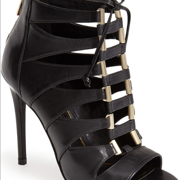 Enzo Angiolini Pump Heel Nehan Leather Lace Bootie - Picture 3 of 8